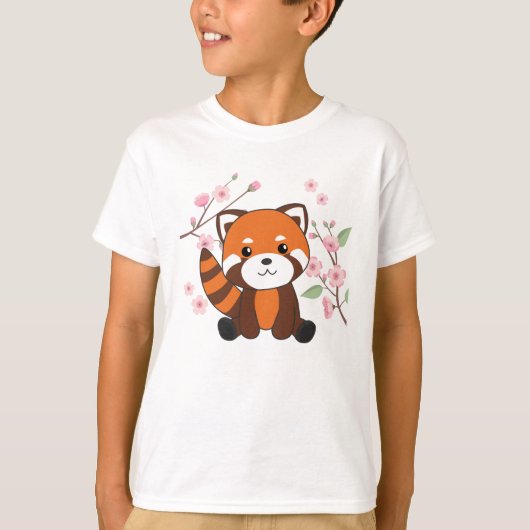 Rood-panda zoete dieren voor Kawaii Kawaii T-shirt (Voorkant)