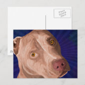 Rood paneel snijkop met blauwe achtergrond briefkaart (Voorkant / Achterkant)