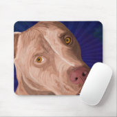 Rood paneel snijkop met blauwe achtergrond muismat (Met muis)