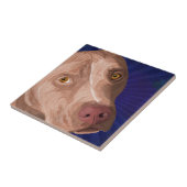 Rood paneel snijkop met blauwe achtergrond tegeltje (Zijkant)