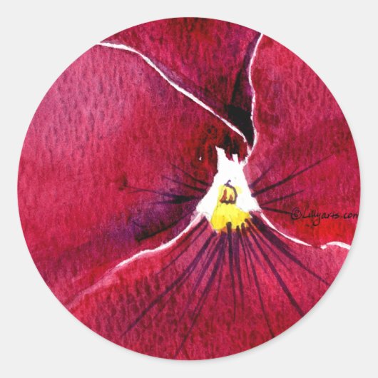 Rood Pansy bruiloft stickers envelop afdichtingen (Voorkant)