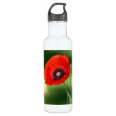 Rood papaver Aluminium 24oz Waterfles (Voorkant)