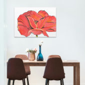 Rood papaver bloem hedendaags acryl schilderij canvas afdruk