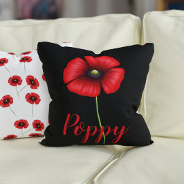Rood papaver bloem papavers patroon Sierkussen
