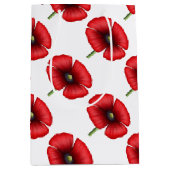 Rood Papaver Bloem Patroon Medium Floral Gift Bag Medium Cadeauzakje (Voorkant)