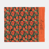 Rood papaver Bloemen Bloemen Bloemen Bloemig groen Fleece Deken (Voorkant (Horizontaal))