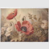  rood papaver botanische efemera decoupage tissuepapier (Voorkant)