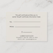 Rood papaver Floral Elegant Cadeaubon Visitekaartje (Achterkant)