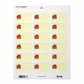 rood papavers ii adreslabel van parijs etiket (Full Sheet)