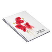 Rood papaverschilderen met citaat notitieboek (Rechterzijde)