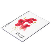 Rood papaverschilderen met citaat notitieboek (Linkerzijde)