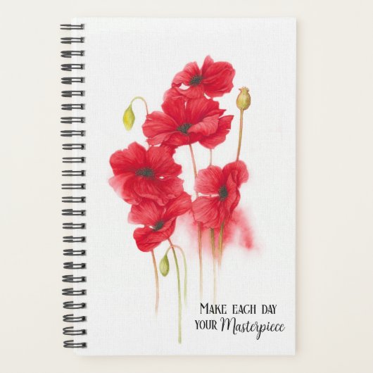 Rood papaverschilderen met citaat planner (Voorkant)