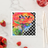 Rood papaverschilderij waterverf | polka-punten servetten (Insitu)
