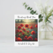 rood papaverveld | Gezegde Hi Briefkaart (Staand voorkant)