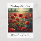 rood papaverveld | Gezegde Hi Briefkaart (Voorkant)