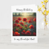  rood papaverveld | Tante Verjaardag Kaart (Gele Bloem)