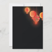 Rood papier lantaarns Boorfoto Opslaan Datum Kaart (Achterkant)