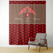 Rood papier met dubbele wending voor gebak wandkleed (In situ)