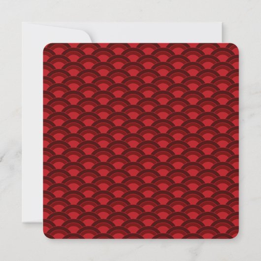 Rood papier met rode schildpadpatroon Aziatische b Kaart (Achterkant)