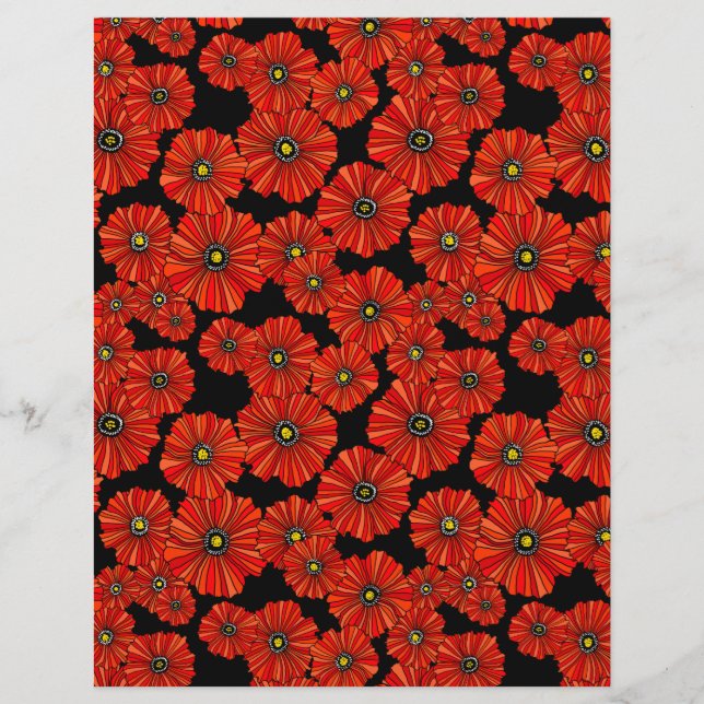Rood papier voor papaverbloemkool 8.5x11 (Voorkant)