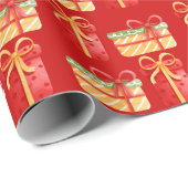 Rood papier voor rode, gele kerstcadeaus (Rol Hoek)