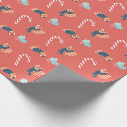 Rood papier voor rode panda en snoepriet (Hoek)