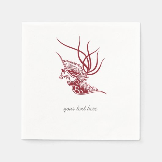 Rood papier voor vogels — Napkin-set Servetten (Voorkant)