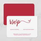 Rood papier zonder gereserveerde feestdag RSVP kaartje (Voorkant / Achterkant)