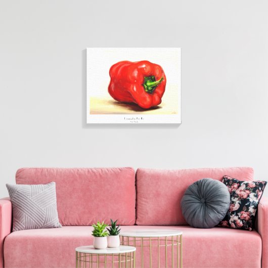 Rood Paprika klassiek groente nog-life olie verf Canvas Afdruk (Insitu (Woonkamer))