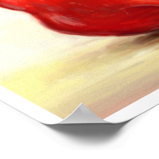 Rood Paprika klassiek groente nog-life olie verf Poster (Hoek)