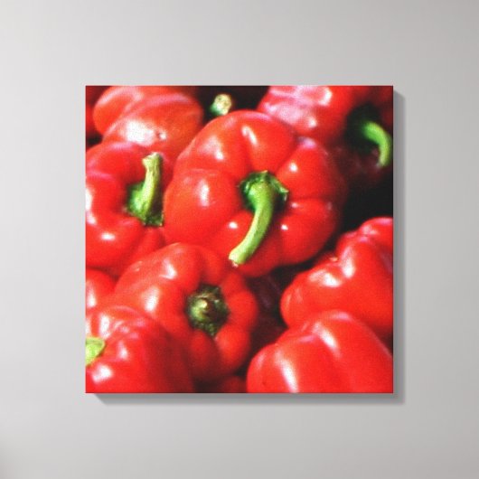 Rood - paprika's canvas afdruk (Voorkant)