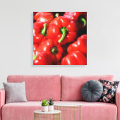 Rood - paprika's canvas afdruk (Insitu (Woonkamer))