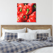 Rood - paprika's canvas afdruk (Insitu (Slaapkamer))