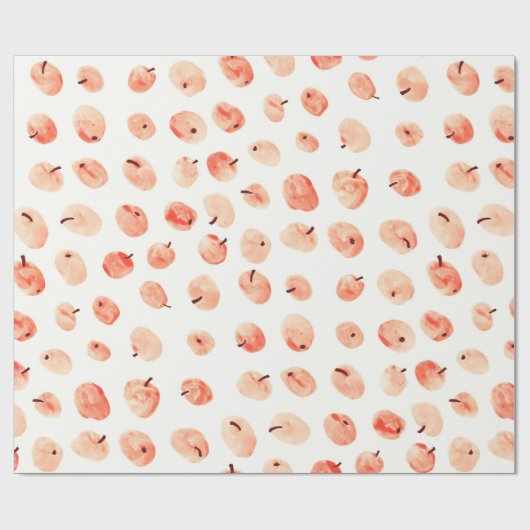 Rood paradijsappelpatroon cadeaupapier (Vlak)