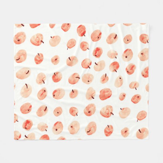 Rood paradijsappelpatroon fleece deken (Voorkant (Horizontaal))