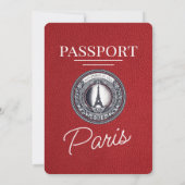 rood parijs paspoort bruiloft kaart (Achterkant)