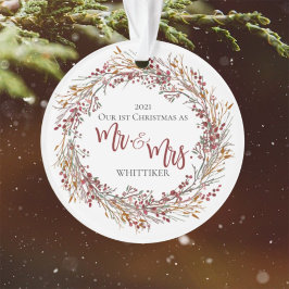 Rood Pas getrouwd 1 Kerstmis als de heer en mevrou Ornament