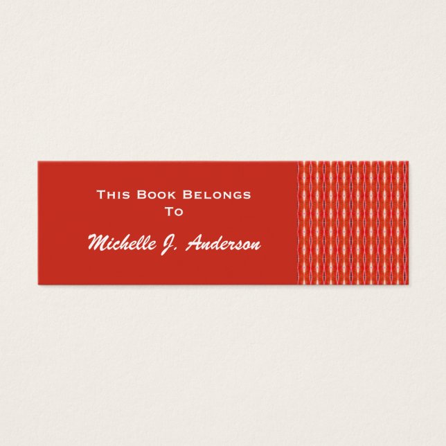 rood patroon bladwijzer mini visitekaartjes (Voorkant)