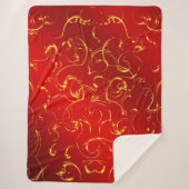 rood, patroon, goud, abstract, gouden, elegant, or sherpa deken (Voorkant)