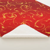 rood, patroon, goud, abstract, gouden, elegant, or sherpa deken (3/4)