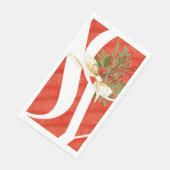 Rood patroon Kerstvreugde Servet (Hoek)