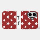 Rood patroon met sterren Case-Mate iPhone case (Achterkant (horizontaal))