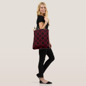 Rood patroon tote bag (Op model)