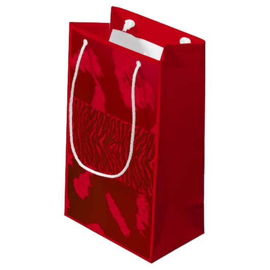 Rood Patroon van Wilde Dieren Klein Cadeauzakje (Achterkant Gekanteld)