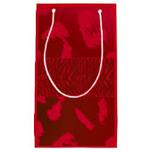 Rood Patroon van Wilde Dieren Klein Cadeauzakje (Voorkant)