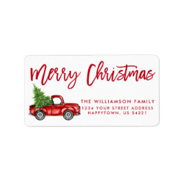 Rood penseel  kerstmis met gebak etiket