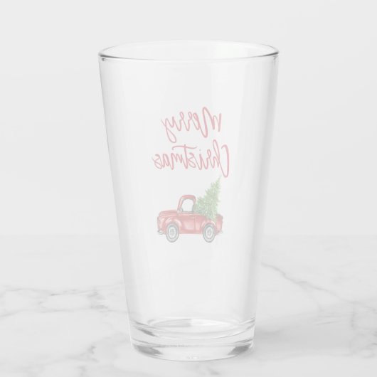 Rood penseel  kerstmis met gebak glas (Achterkant)