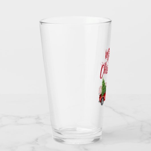 Rood penseel  kerstmis met gebak glas (Rechts)