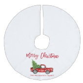 Rood penseel  kerstmis met gebak imitatie linnen kerstboom kleed (Voorkant)