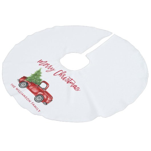 Rood penseel  kerstmis met gebak imitatie linnen kerstboom kleed (Gekanteld)